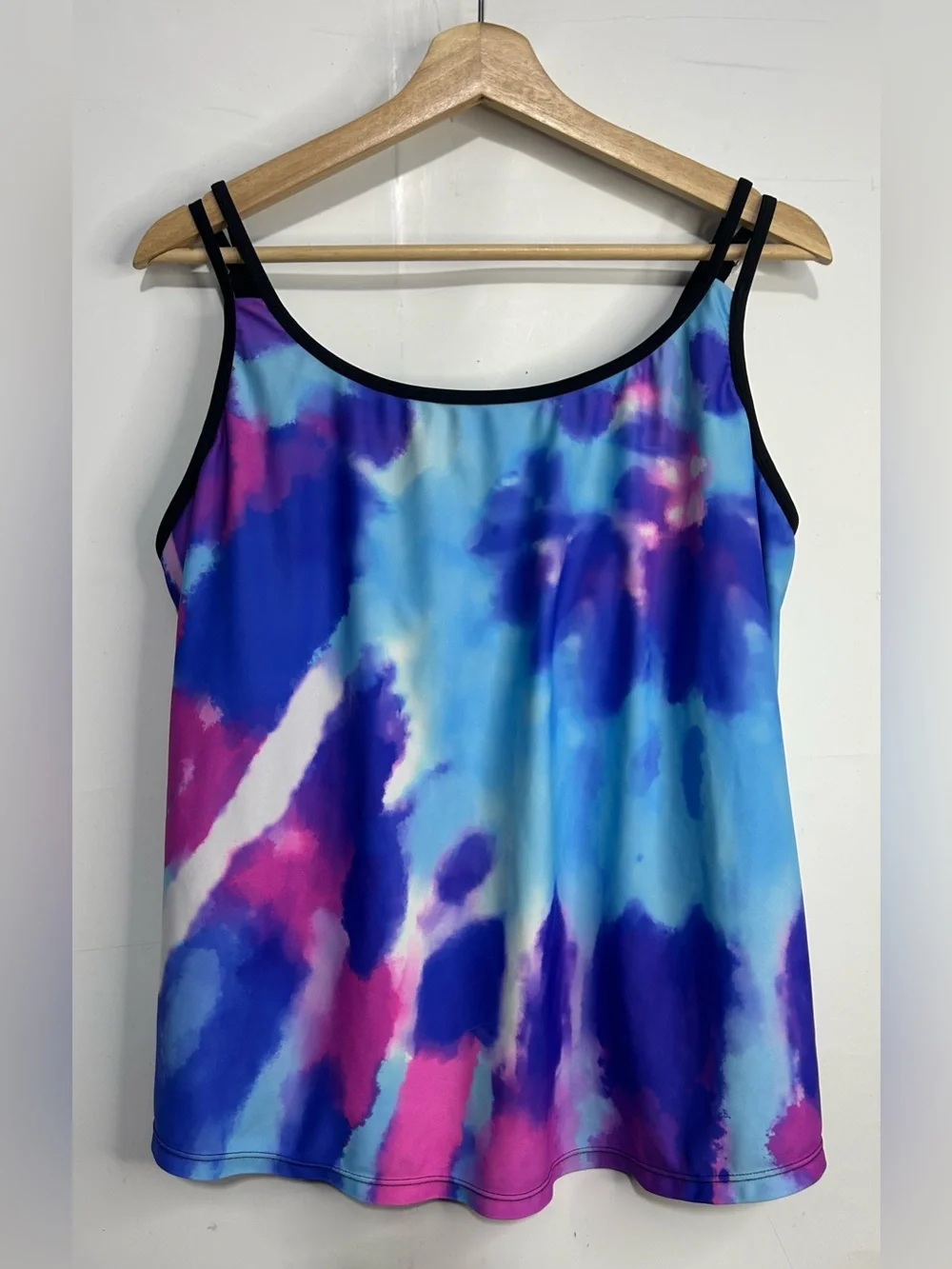 5 for $25🔥Blue Tie Dye Tankini Swimsuit‎ Top Large